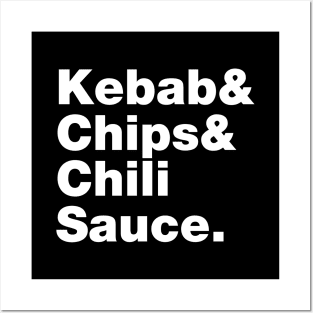 Kebab & Chips & Chili Sauce. Posters and Art